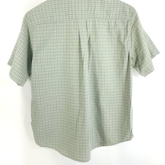 Woolrich Top Women's Medium Multicolor Plaid Cotton Button Front Short Sleeve - Picture 6 of 7